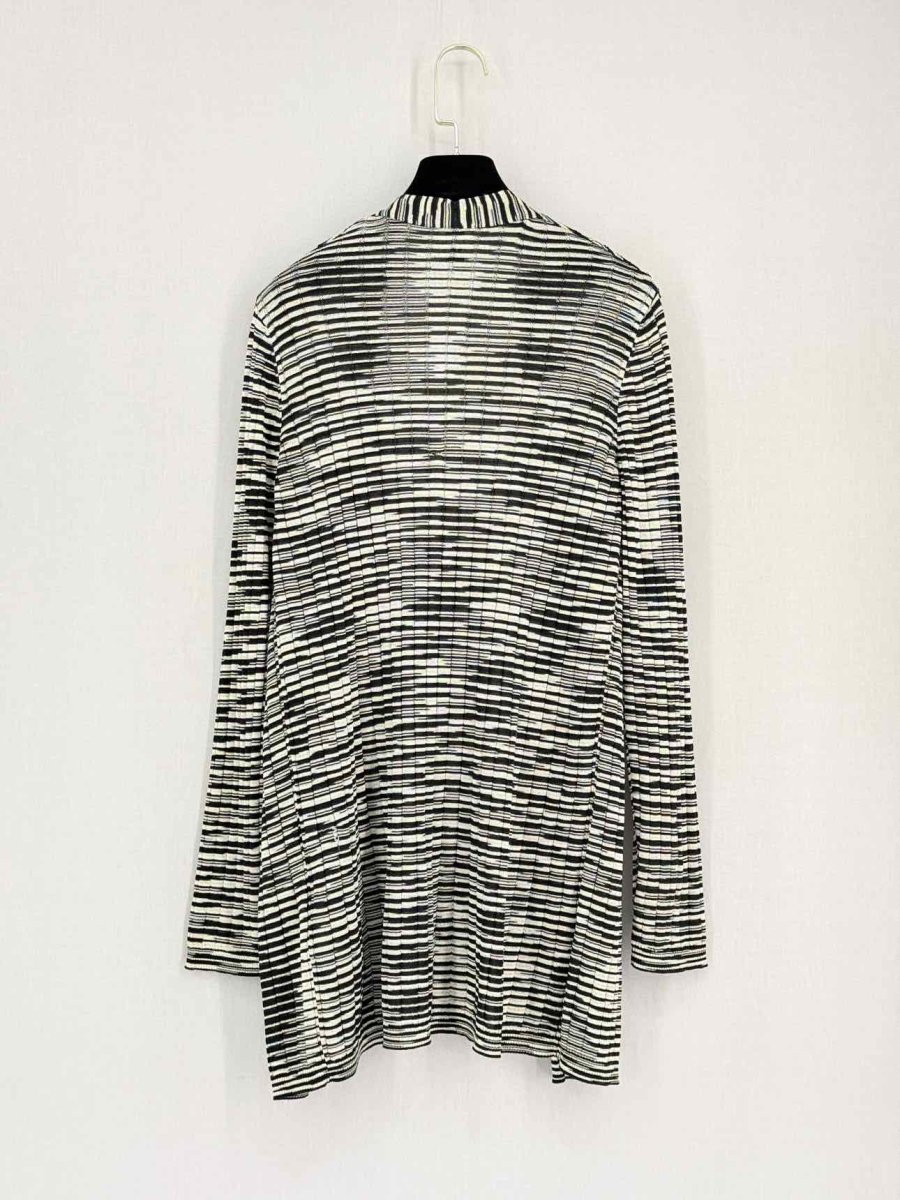 Pre-loved M MISSONI Black & White Striped Size US 6 Cardigan at Reems Closet