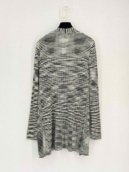 Pre-loved M MISSONI Black & White Striped Size US 6 Cardigan at Reems Closet