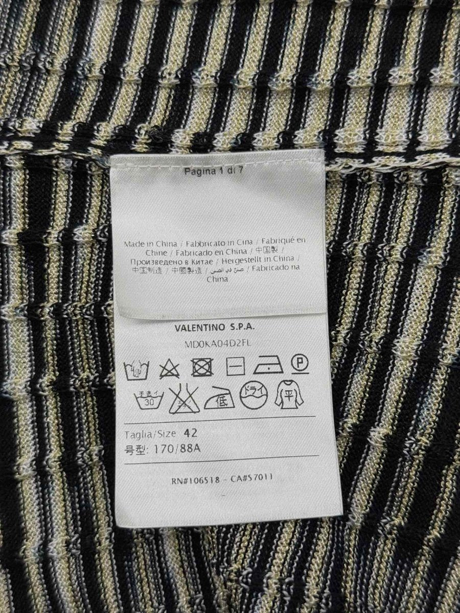 Pre-loved M MISSONI Black & White Striped Size US 6 Cardigan at Reems Closet