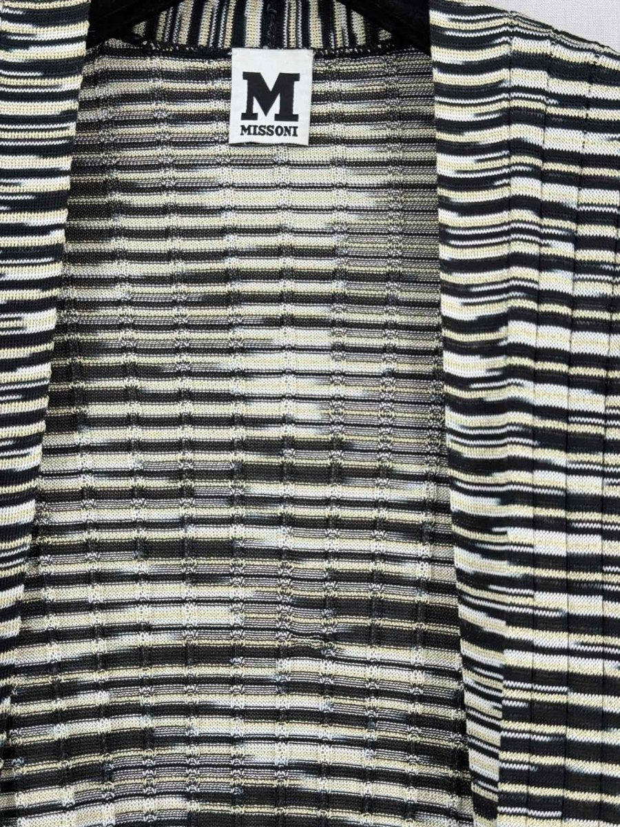 Pre-loved M MISSONI Black & White Striped Size US 6 Cardigan at Reems Closet