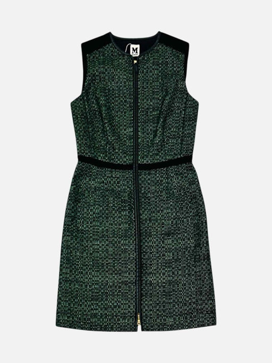 Pre - loved M MISSONI Boucle Black & Green Mini Dress US6 at Reems Closet