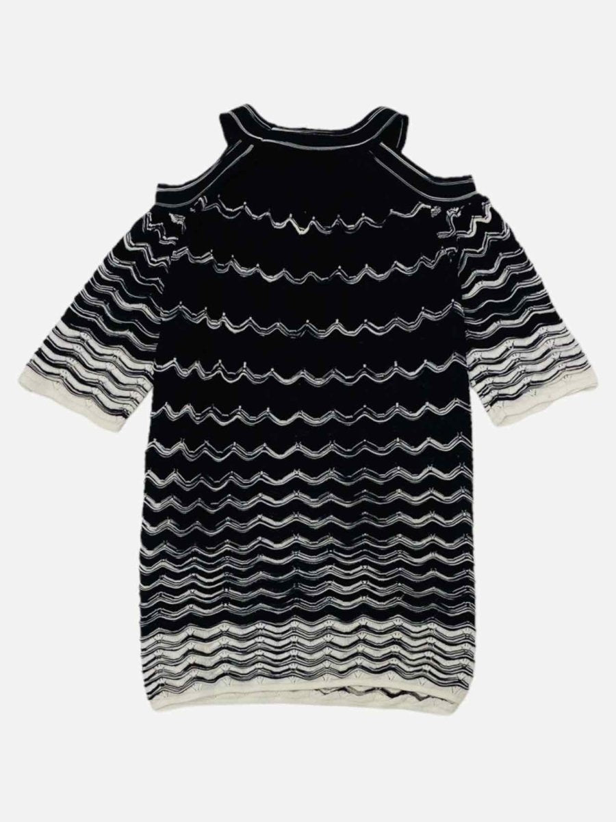 Pre - loved M MISSONI Cutout Black & White Wave Top at Reems Closet