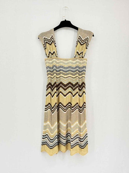 Pre-loved M MISSONI Gold Multicolor Zigzag Size US 6/4 Outfit Set at Reems Closet