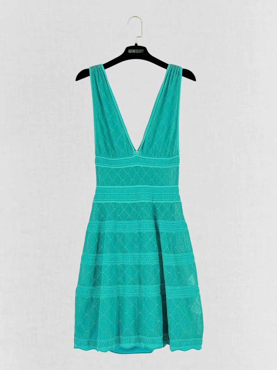Pre - loved M MISSONI Green Size US 4 Short Dress at Reems Closet