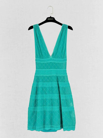 Pre - loved M MISSONI Green Size US 4 Short Dress at Reems Closet