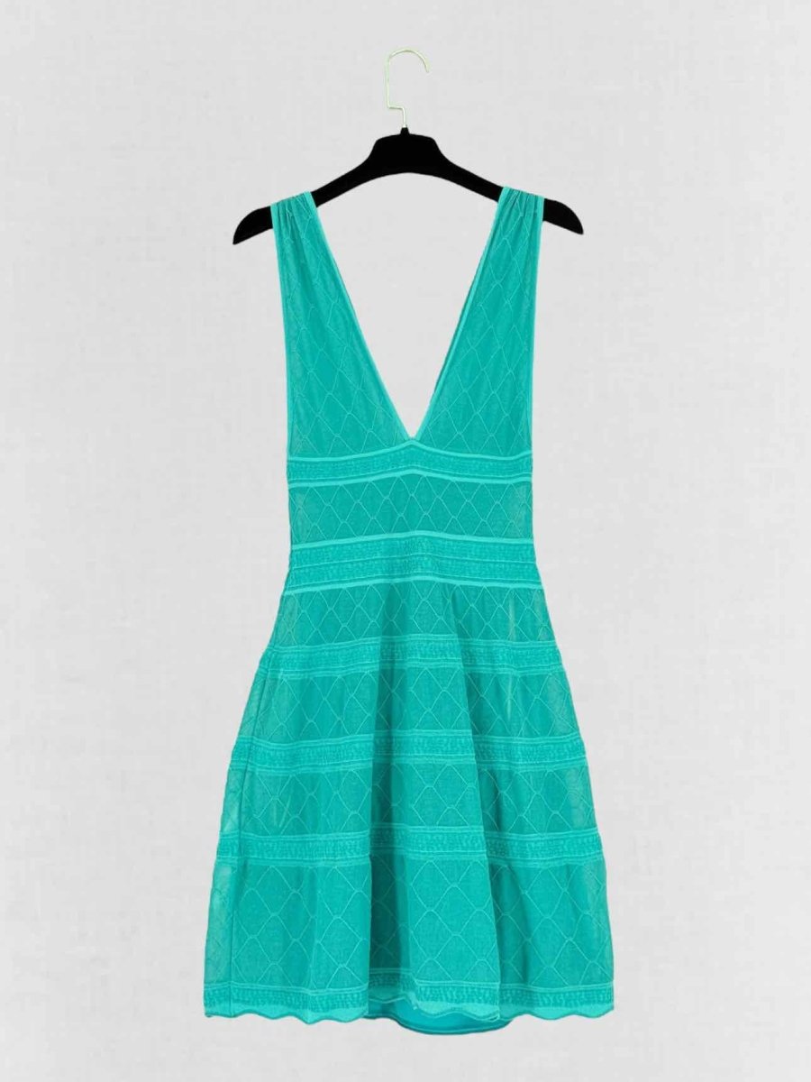 Pre - loved M MISSONI Green Size US 4 Short Dress at Reems Closet
