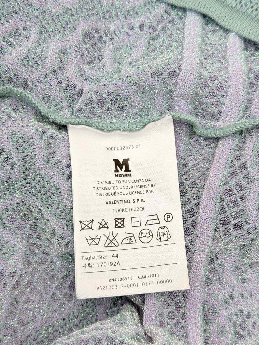 Pre-loved M MISSONI Green w/ Pink Sparkling Size US 8 Top at Reems Closet