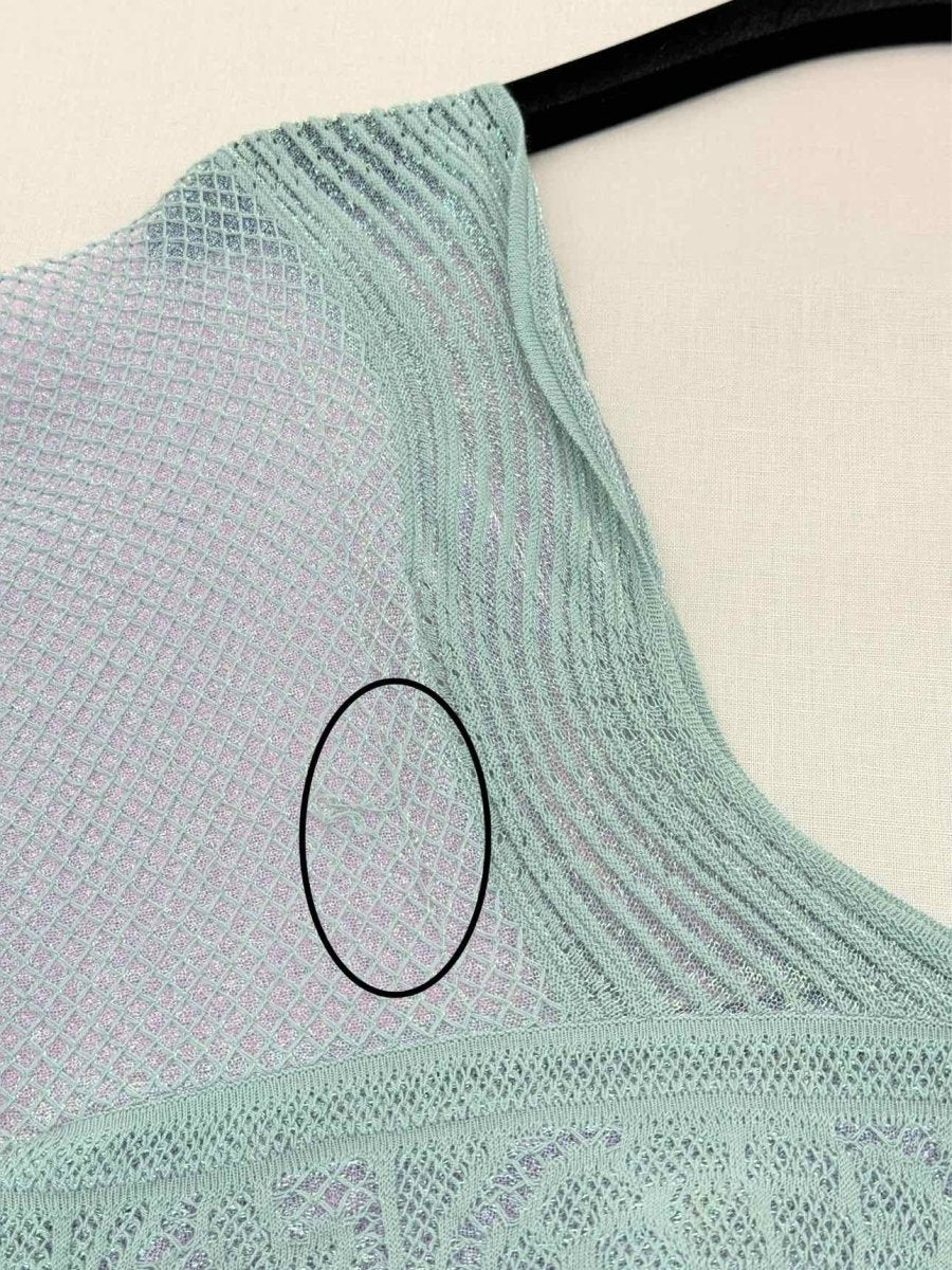 Pre-loved M MISSONI Green w/ Pink Sparkling Size US 8 Top at Reems Closet