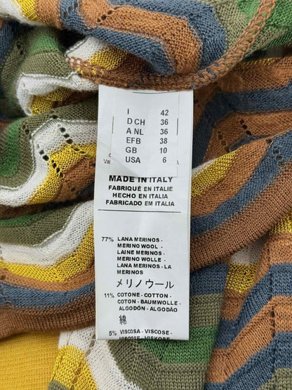 Pre-loved M MISSONI Khaki Multicolor Wavy Size US 6 Long Dress at Reems Closet