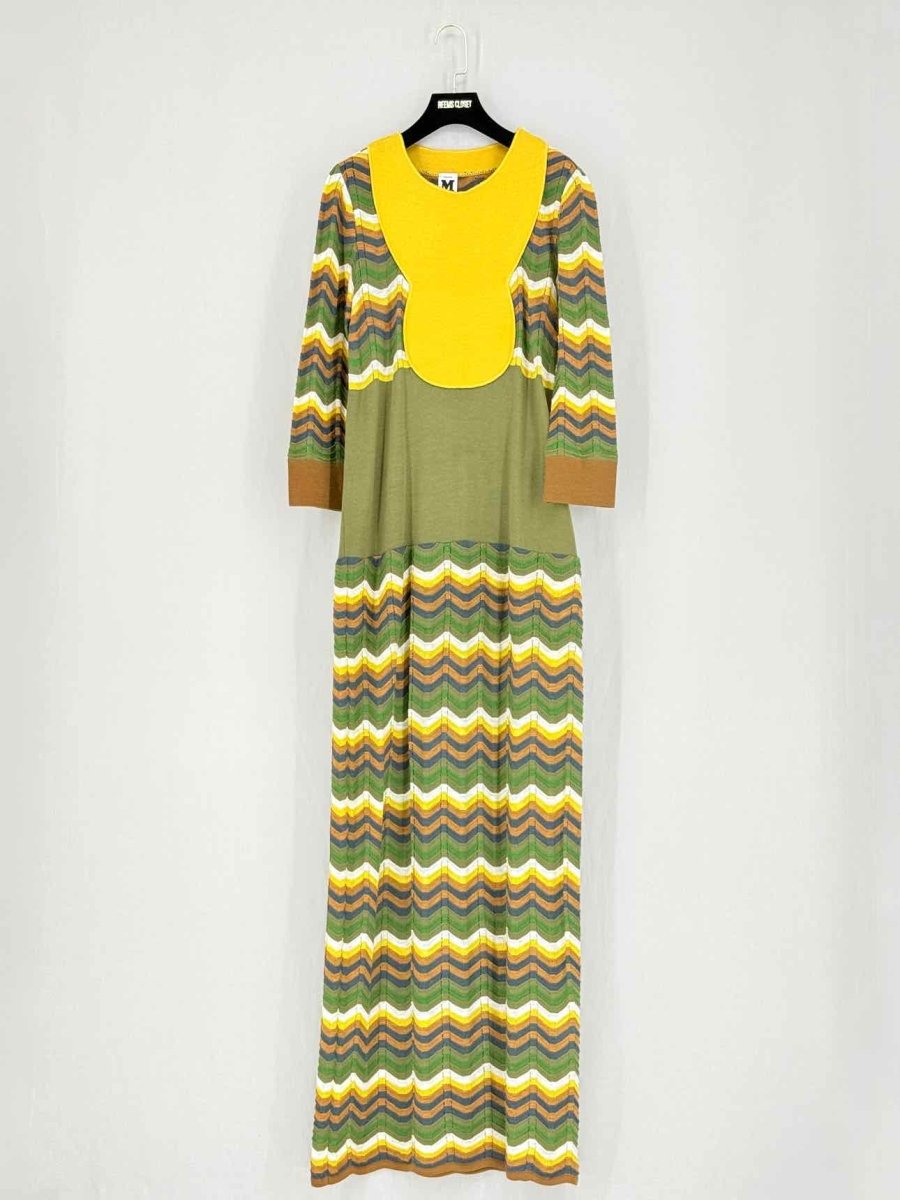 Pre-loved M MISSONI Khaki Multicolor Wavy Size US 6 Long Dress at Reems Closet