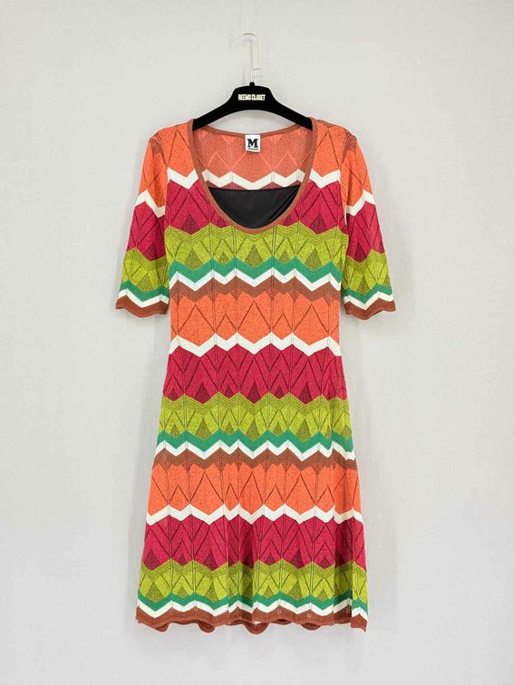 Pre-loved M MISSONI Orange Multicolor Size US 6 Knee Length Dress at Reems Closet