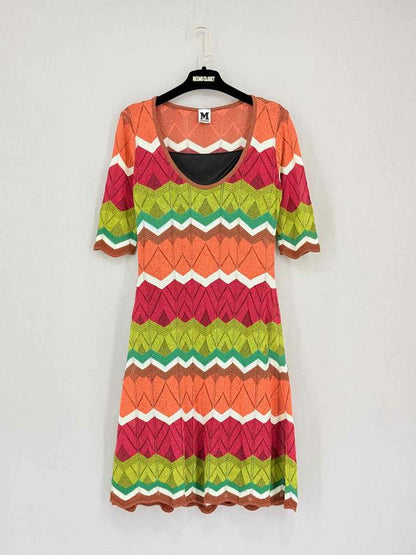 Pre-loved M MISSONI Orange Multicolor Size US 6 Knee Length Dress at Reems Closet