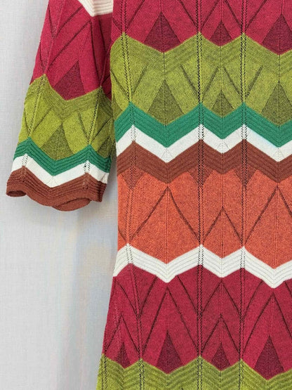 Pre-loved M MISSONI Orange Multicolor Size US 6 Knee Length Dress at Reems Closet