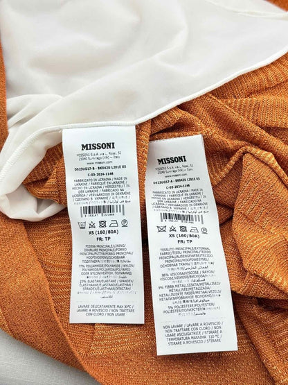 Pre - loved M MISSONI Orange Size XSmall Short Dress at Reems Closet