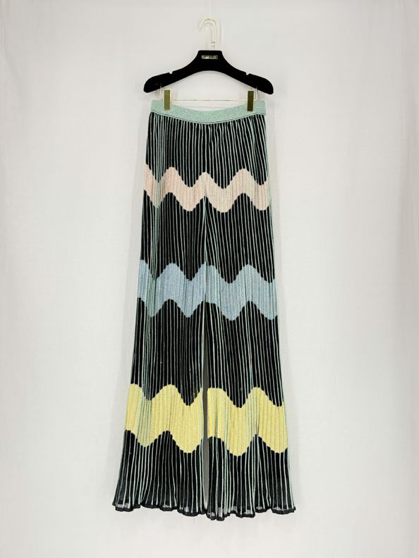 Pre - loved M MISSONI Palazzo Black Multicolor Size US 10 Pants at Reems Closet