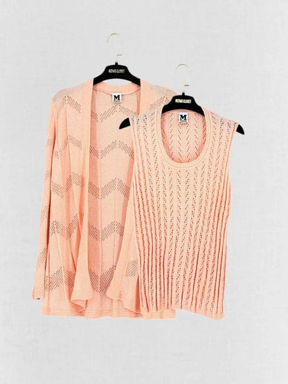Pre - loved M MISSONI Peach Wavy 2 PC Top at Reems Closet