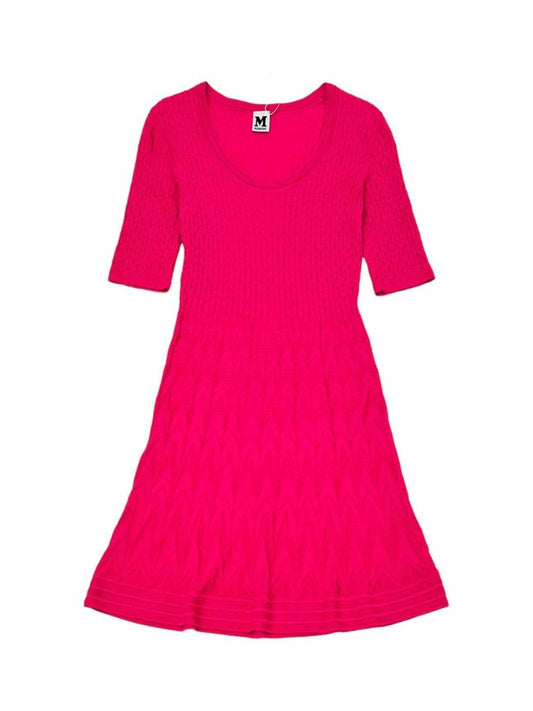 Pre - loved M MISSONI Pink Knit Knee Length Dress at Reems Closet