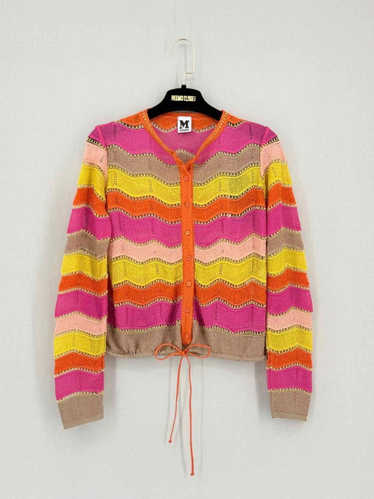 Pre-loved M MISSONI Pink Multicolor Chevron Size US 4 Cardigan at Reems Closet