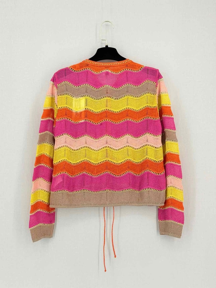 Pre-loved M MISSONI Pink Multicolor Chevron Size US 8 Cardigan at Reems Closet