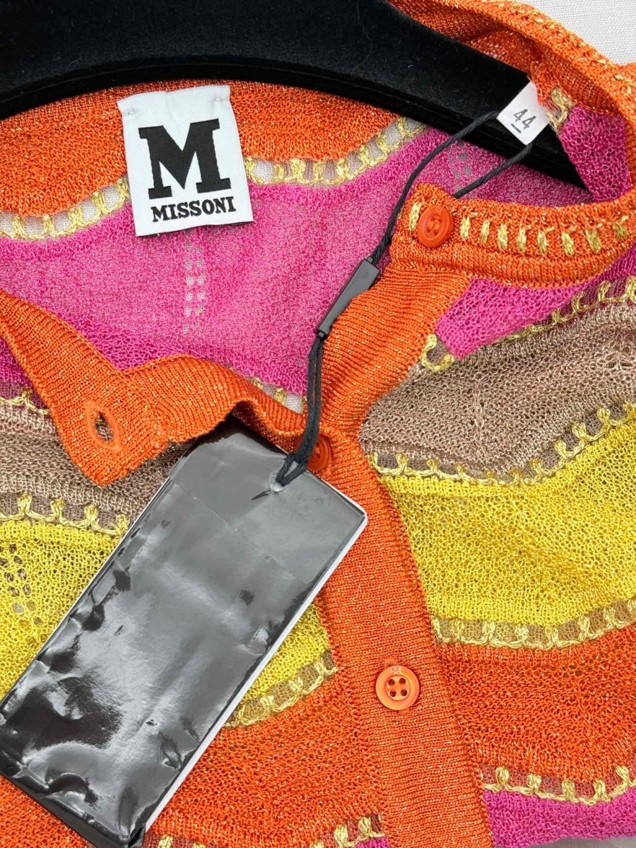 Pre-loved M MISSONI Pink Multicolor Chevron Size US 8 Cardigan at Reems Closet