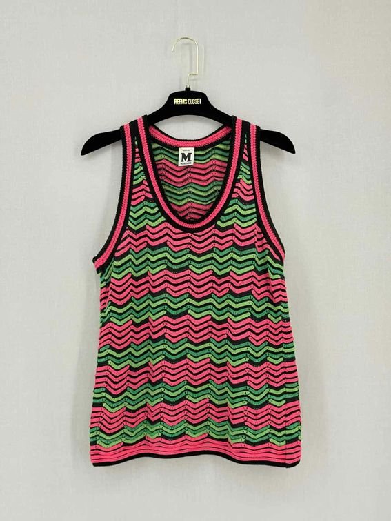 Pre-loved M MISSONI Pink Multicolor Zigzag Size US 6 Top at Reems Closet