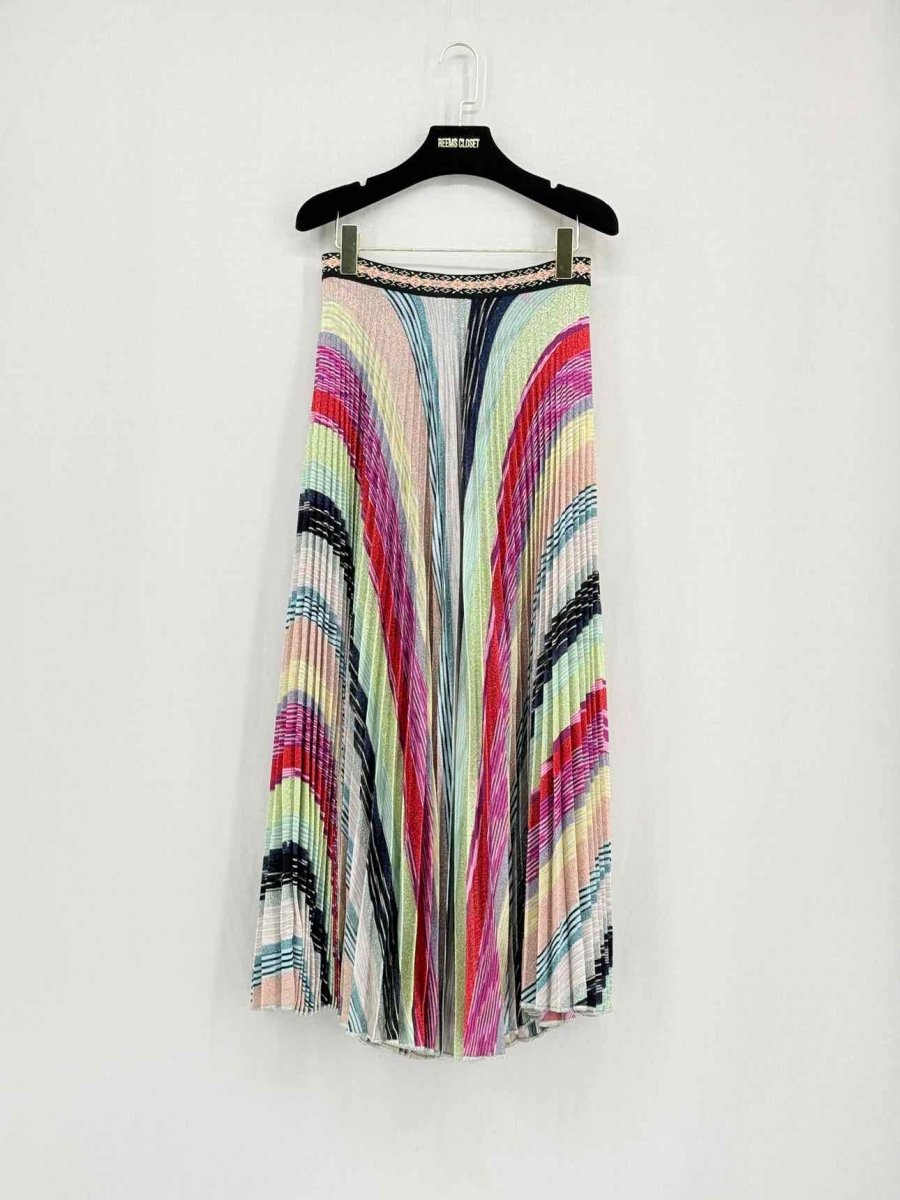 Pre - loved M MISSONI Red Multicolor Size US 2 Midi Skirt at Reems Closet