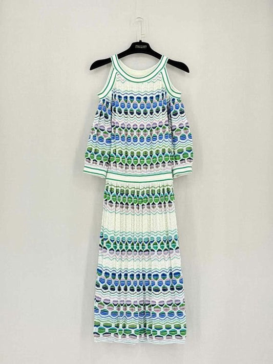 Pre-loved M MISSONI White Multicolor Size US 8 Knee Length Dress at Reems Closet