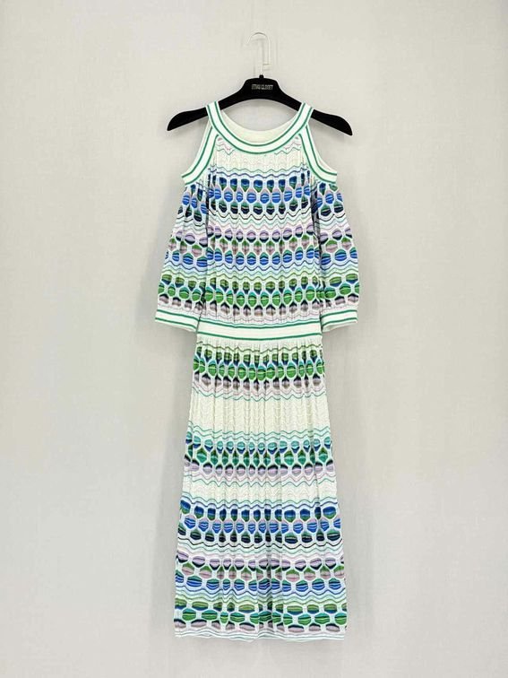 Pre-loved M MISSONI White Multicolor Size US 8 Knee Length Dress at Reems Closet