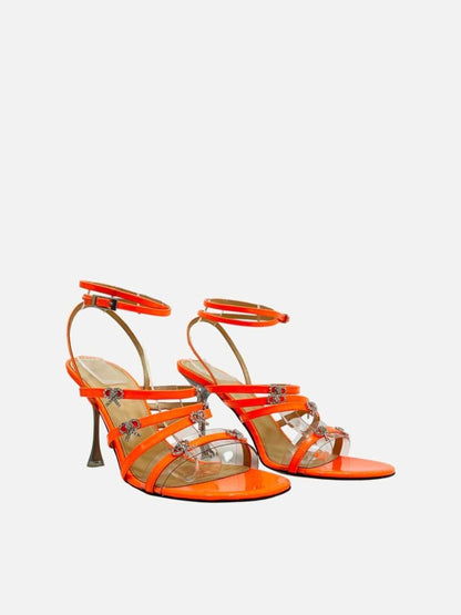 Pre - loved MACH & MACH Camille Orange Heeled Sandals 39 at Reems Closet