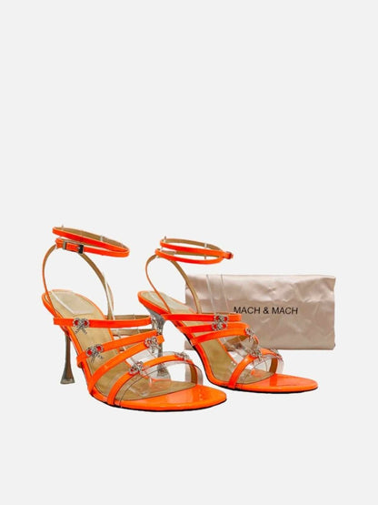 Pre - loved MACH & MACH Camille Orange Heeled Sandals 39 at Reems Closet