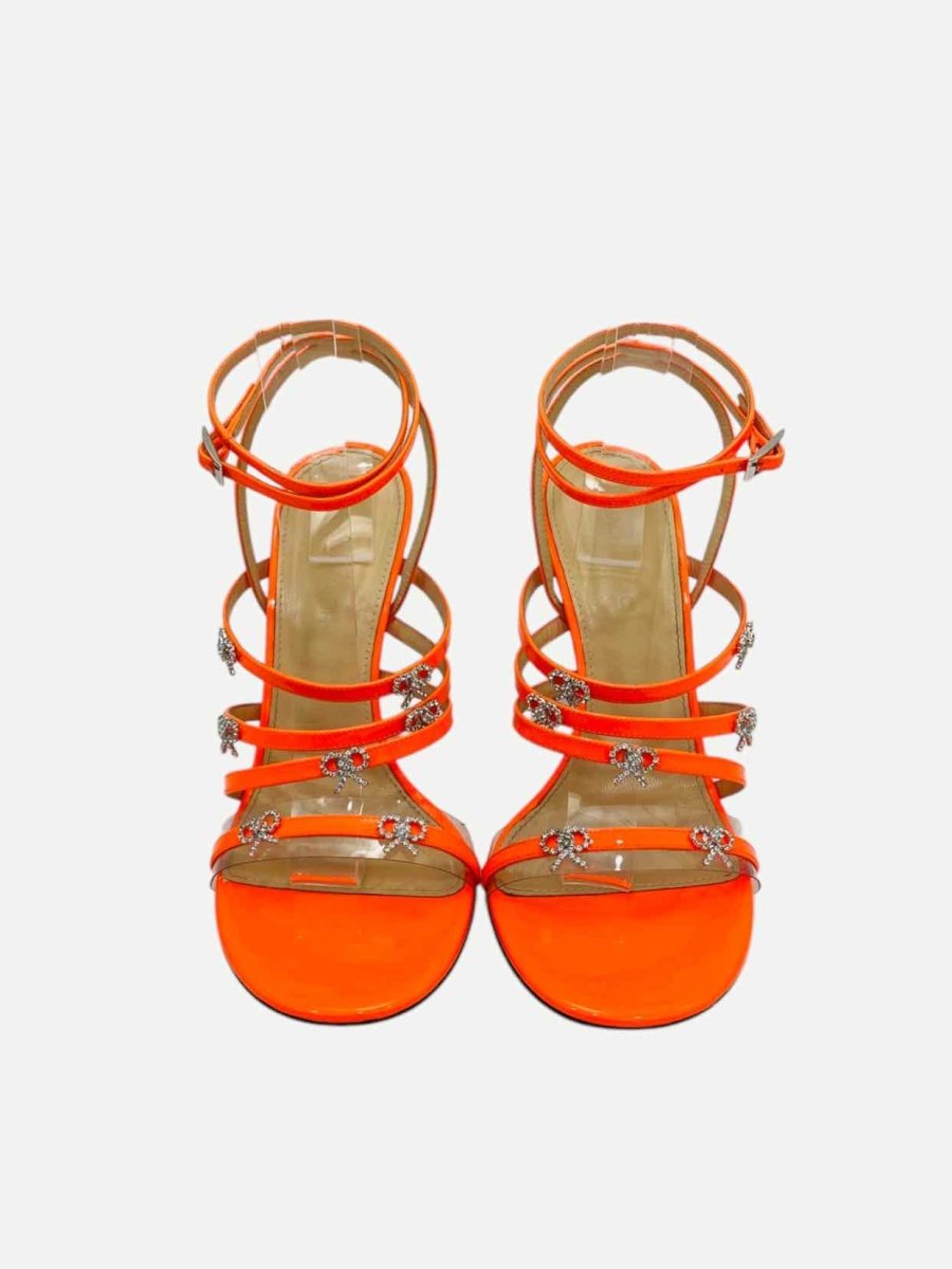 Pre - loved MACH & MACH Camille Orange Heeled Sandals 39 at Reems Closet