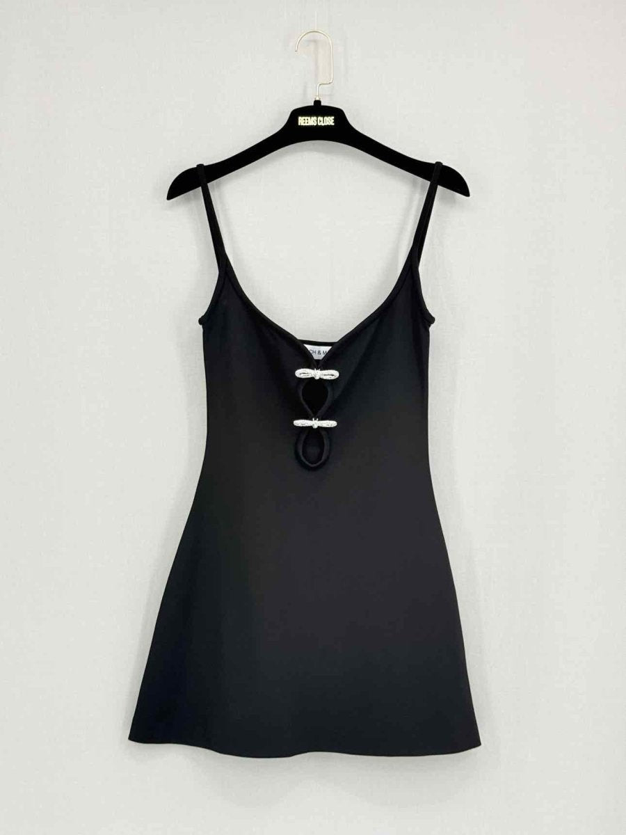 Pre - loved MACH & MACH Crystal Bow Black Size US 6 Short Dress at Reems Closet