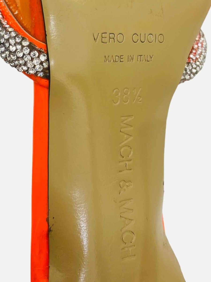 Pre - loved MACH & MACH Double Bow Orange Size EU 38.5 Mules at Reems Closet