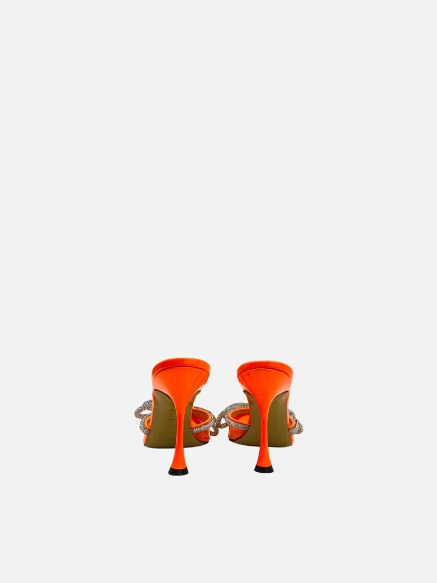 Pre - loved MACH & MACH Double Bow Orange Size EU 38.5 Mules at Reems Closet
