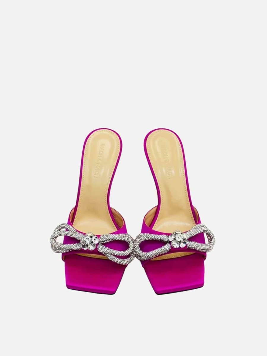 Pre - loved MACH & MACH Double Bow Pink Mules at Reems Closet