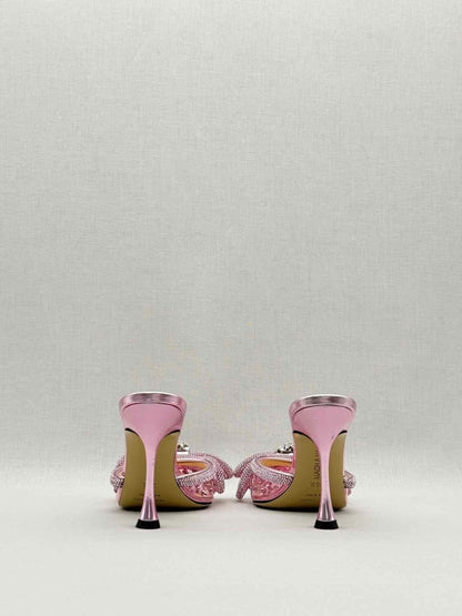 Pre - loved MACH & MACH Double Bow Pink Size EU 36.5 Mules at Reems Closet