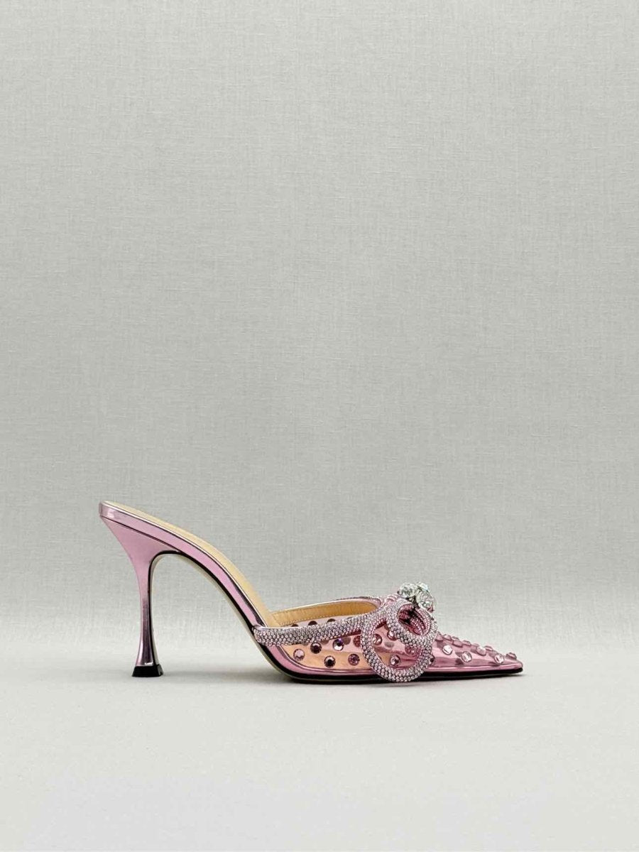 Pre - loved MACH & MACH Double Bow Pink Size EU 36.5 Mules at Reems Closet