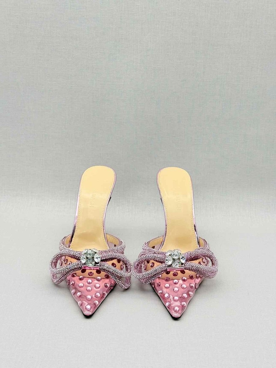 Pre - loved MACH & MACH Double Bow Pink Size EU 36.5 Mules at Reems Closet