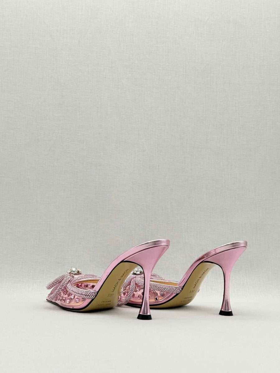 Pre - loved MACH & MACH Double Bow Pink Size EU 36.5 Mules at Reems Closet