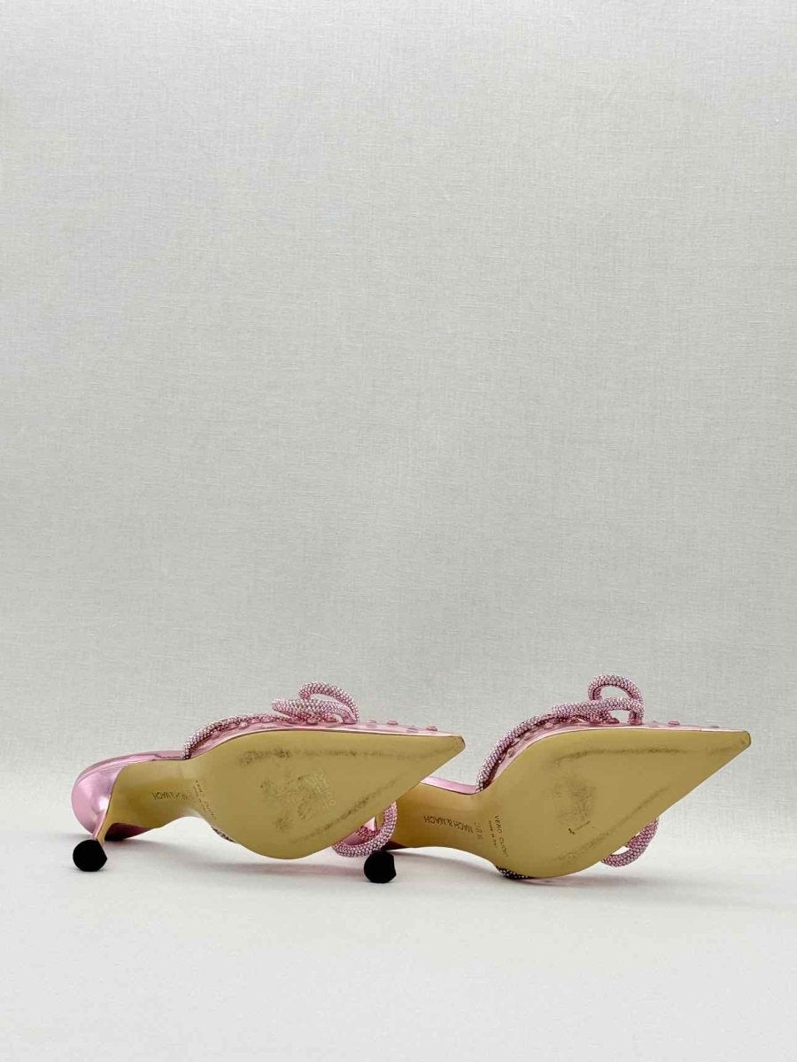 Pre - loved MACH & MACH Double Bow Pink Size EU 36.5 Mules at Reems Closet