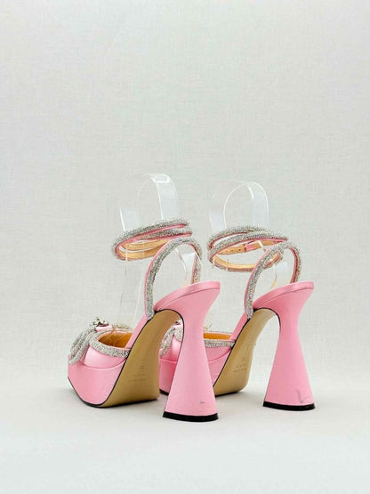 Pre - loved MACH & MACH Double Bow Pink Size EU 38 Heeled Sandals at Reems Closet