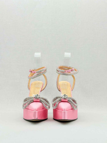 Pre - loved MACH & MACH Double Bow Pink Size EU 38 Heeled Sandals at Reems Closet