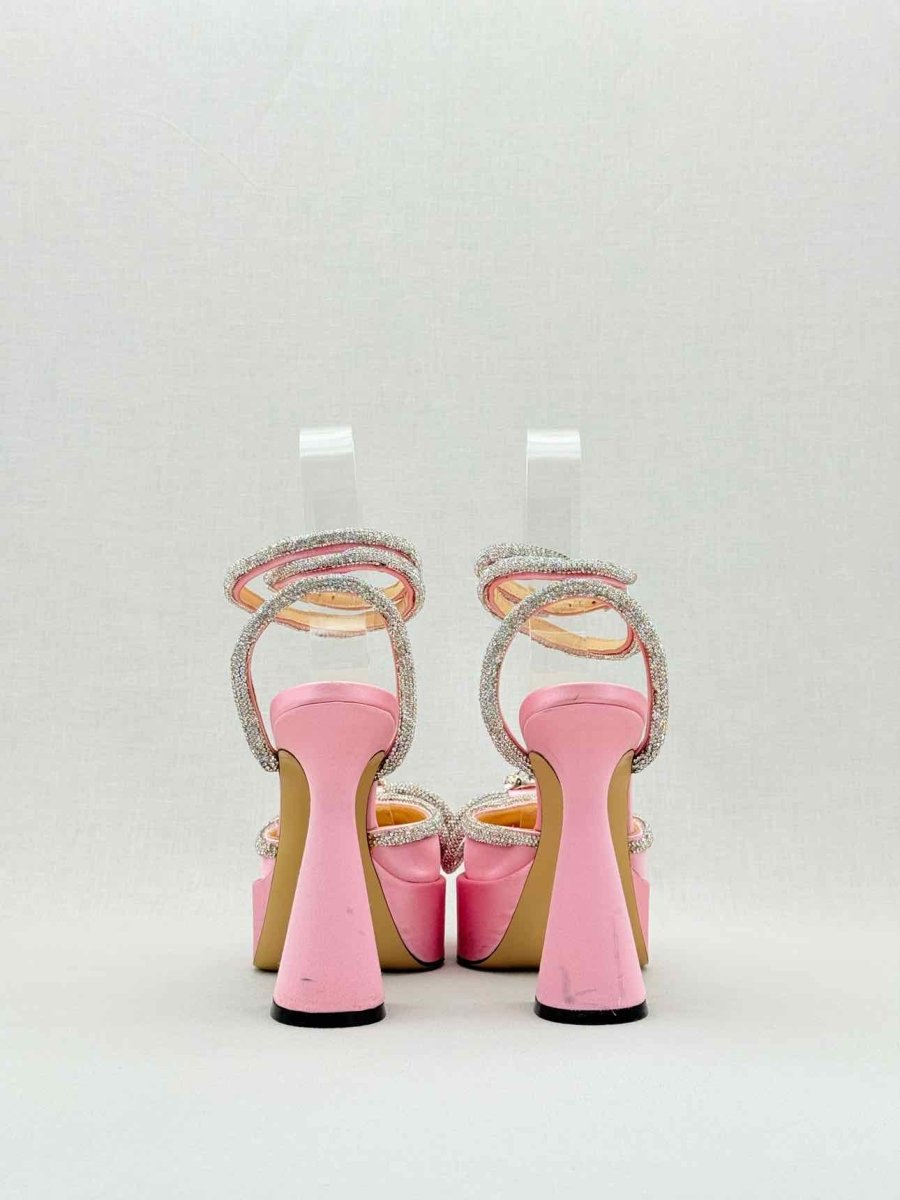 Pre - loved MACH & MACH Double Bow Pink Size EU 38 Heeled Sandals at Reems Closet