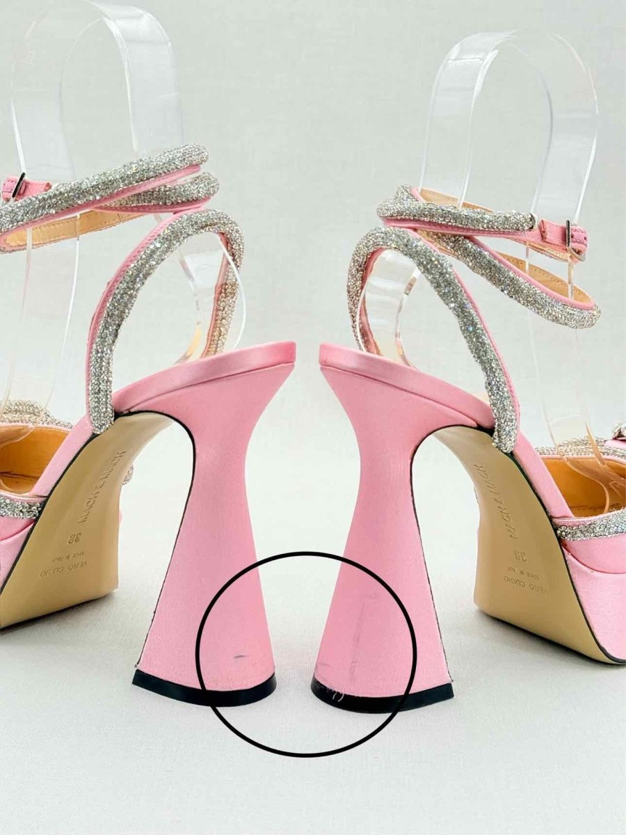 Pre - loved MACH & MACH Double Bow Pink Size EU 38 Heeled Sandals at Reems Closet