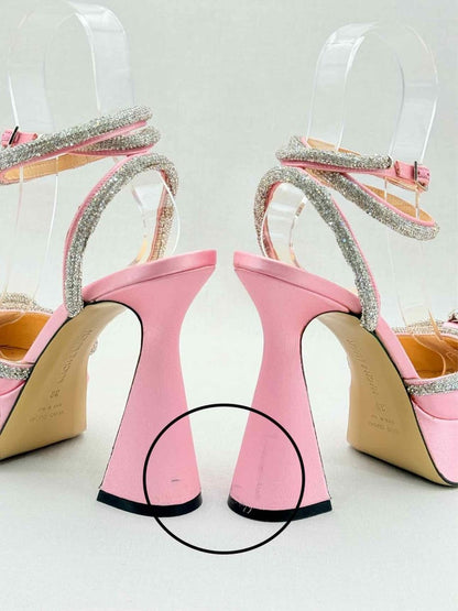 Pre - loved MACH & MACH Double Bow Pink Size EU 38 Heeled Sandals at Reems Closet