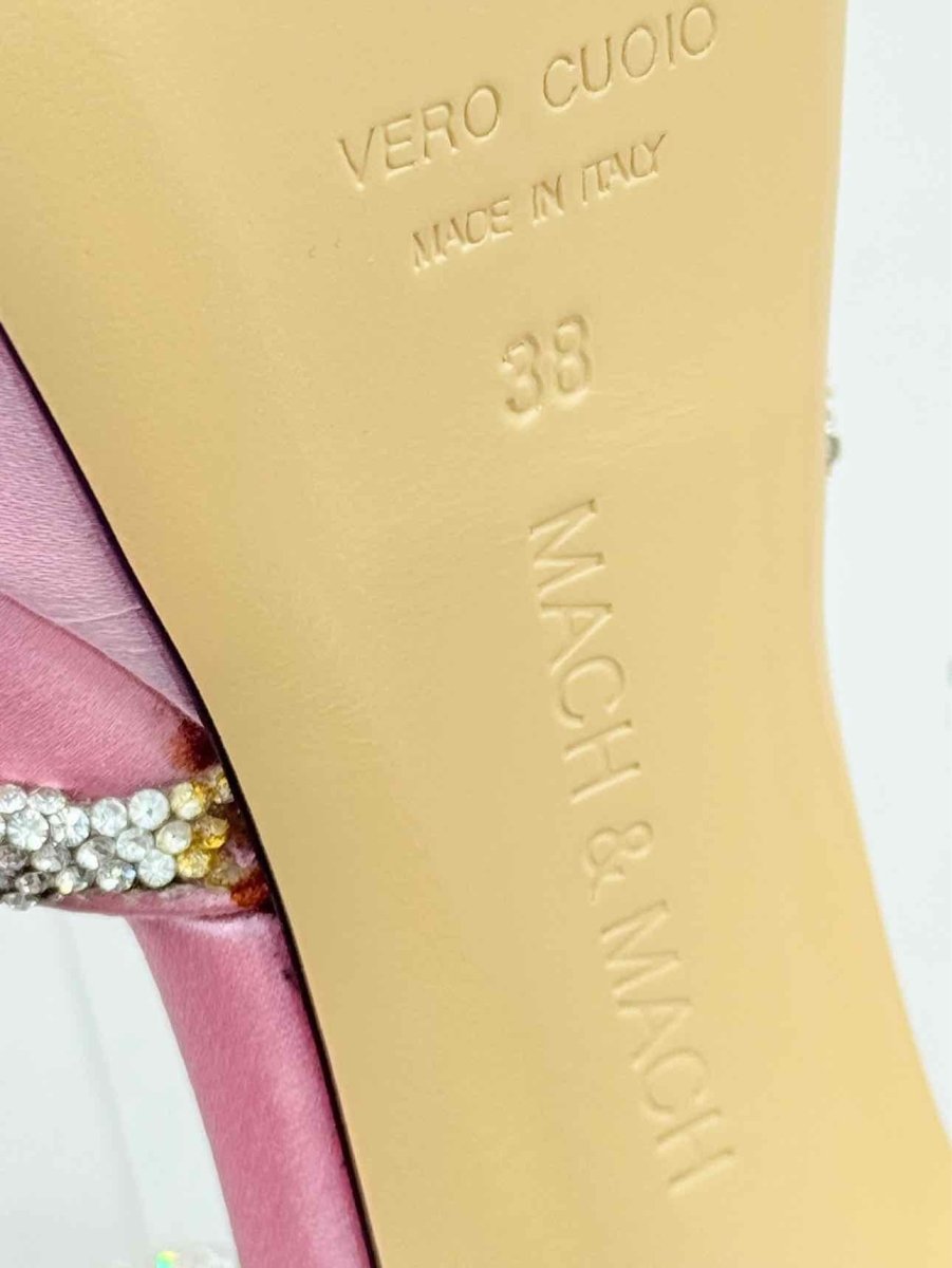 Pre - loved MACH & MACH Double Bow Pink Size EU 38 Heeled Sandals at Reems Closet