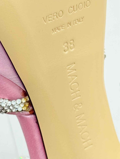 Pre - loved MACH & MACH Double Bow Pink Size EU 38 Heeled Sandals at Reems Closet