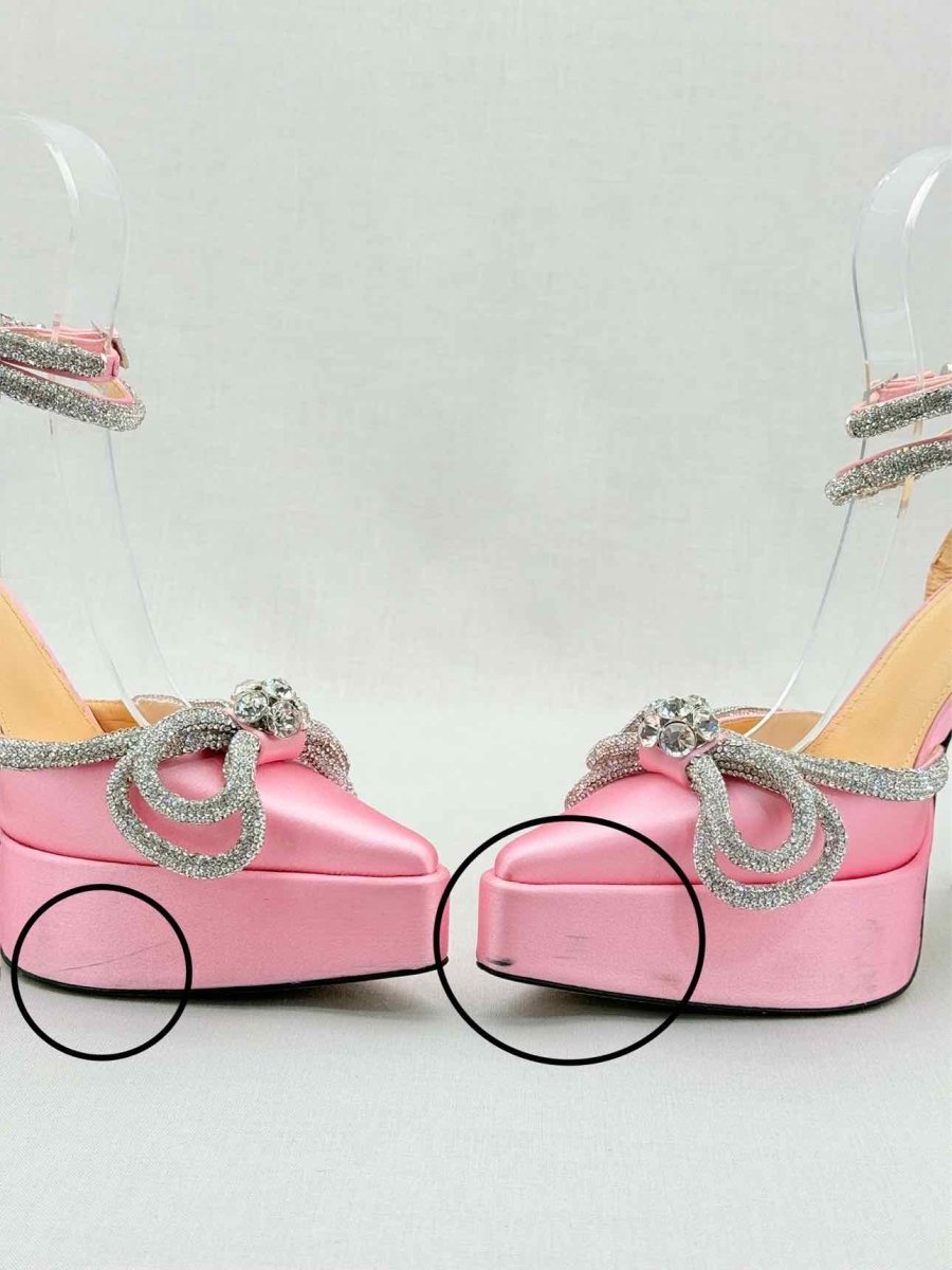 Pre - loved MACH & MACH Double Bow Pink Size EU 38 Heeled Sandals at Reems Closet