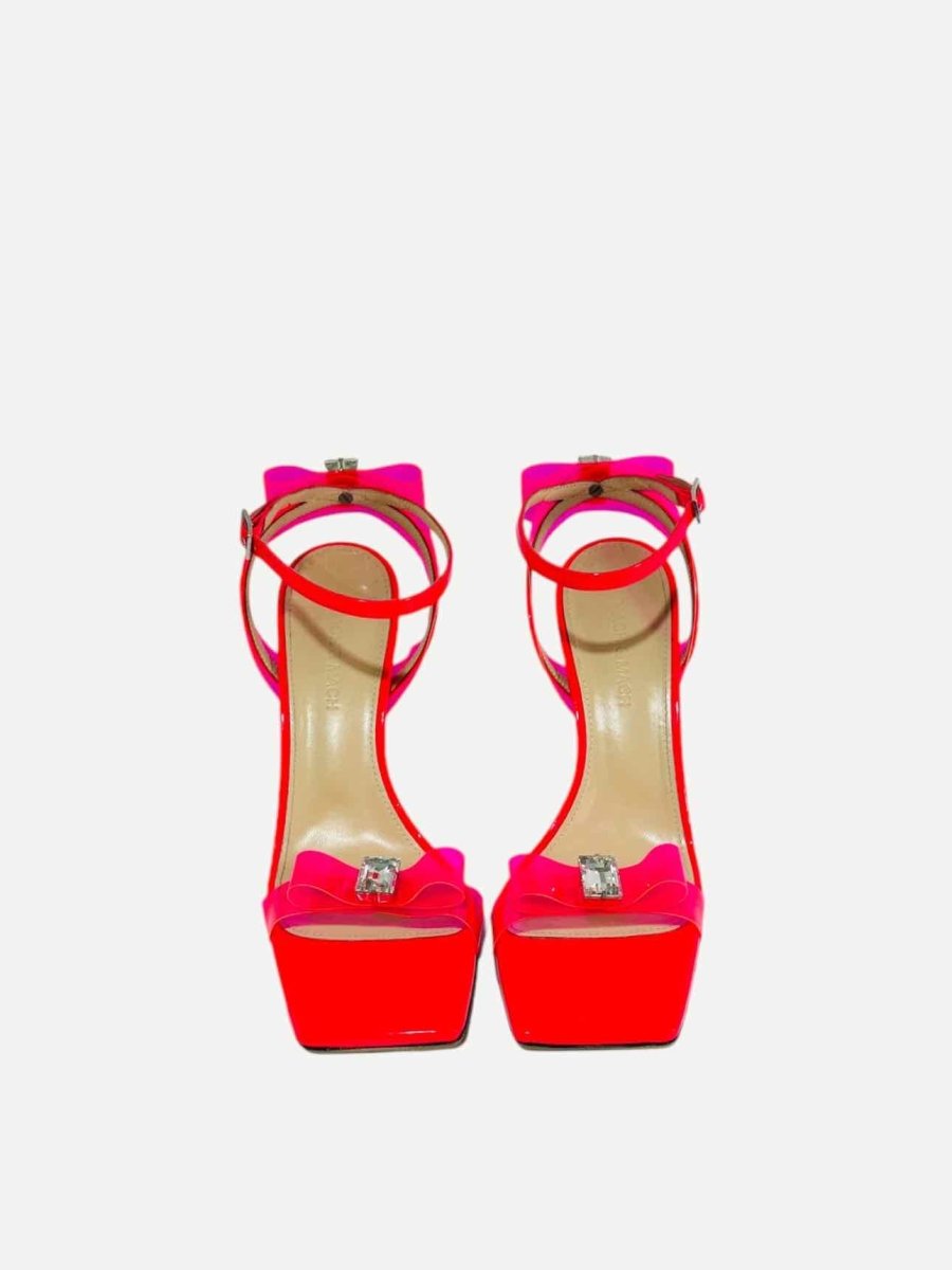 Pre - loved MACH & MACH French Bow Pink Heeled Sandals 39 at Reems Closet