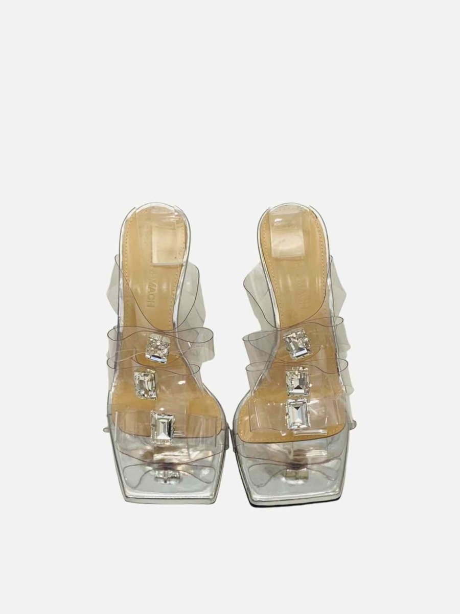 Pre - loved MACH & MACH French Transparent Triple Bow Mules at Reems Closet